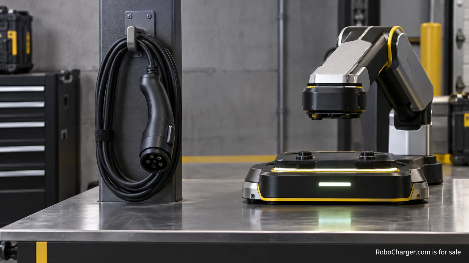 Automated charging station in an industrial bay